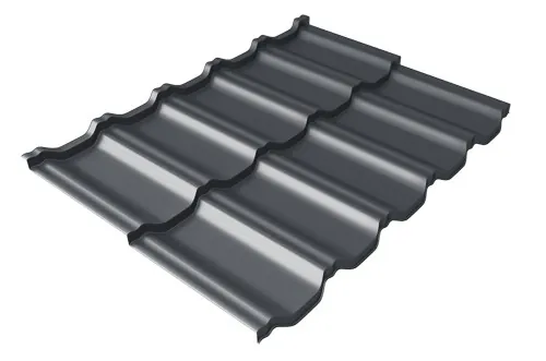 Металлочерепица модульная Квинта Uno Grand Line c 3D резом 0,45 PE RAL 7024 мокрый асфальт купить в Сибае