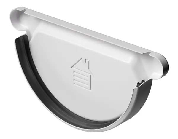 Заглушка желоба D125 Döcke STAL PREMIUM Пломбир, (RAL 9010) купить в Сибае
