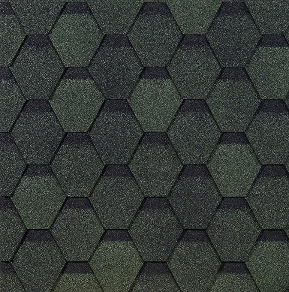 Гибкая черепица EURASIA Docke, Коллекция ШЕСТИГРАННИК Зелёный купить в Сибае