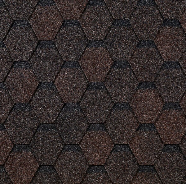 Гибкая черепица EURASIA Docke, Коллекция ШЕСТИГРАННИК Коричневый купить в Сибае