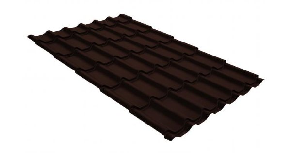 Металлочерепица классик GL 0,5 GreenCoat Pural Matt RR 887 шоколадно-коричневый (RAL 8017 шоколад) купить в Сибае