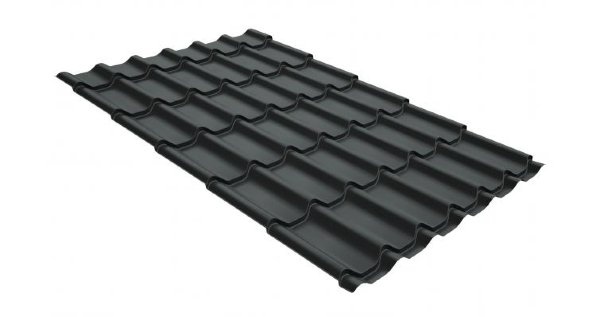 Металлочерепица классик GL 0,5 GreenCoat Pural RR 23 темно-серый (RAL 7024 мокрый асфальт) купить в Сибае