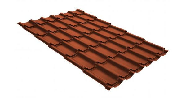 Металлочерепица классик GL 0,5 GreenCoat Pural RR 750 кирпично-красный (RAL 8004 терракота) купить в Сибае