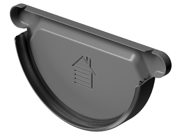 Заглушка желоба D125 Döcke STAL PREMIUM Графит, (RAL 7024) купить в Сибае