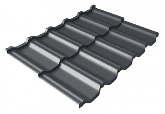 Металлочерепица модульная Квинта Uno Grand Line c 3D резом 0,5 Satin Мatt RAL 7024 мокрый асфальт купить в Сибае