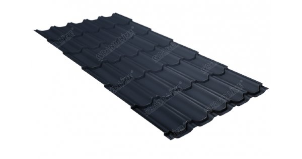 Металлочерепица квинта плюс GL 0,5 Satin RAL 7024 мокрый асфальт купить в Сибае