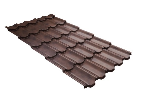 Металлочерепица квинта плюс с  3D резом 0,45 Safari Twincolor Brown купить в Сибае