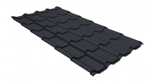 Металлочерепица камея GL 0,5 GreenCoat Pural RR 23 темно-серый (RAL 7024 мокрый асфальт) купить в Сибае