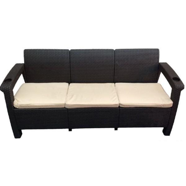 Трёхместный диван  Yalta Sofa 3 Seat венге купить в Сибае