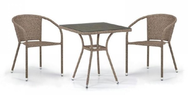 Комплект плетеной мебели AFINA из иск. ротанга T282BNT/Y137C-W56 Light Brown 2Pcs купить в Сибае