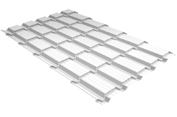 Металлочерепица GL квадро профи 0,5 Satin RAL 9003 сигнальный белый купить в Сибае