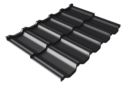 Металлочерепица модульная Квинта Uno Grand Line c 3D резом 0,5 Satin Мatt RAL 9005 черный купить в Сибае
