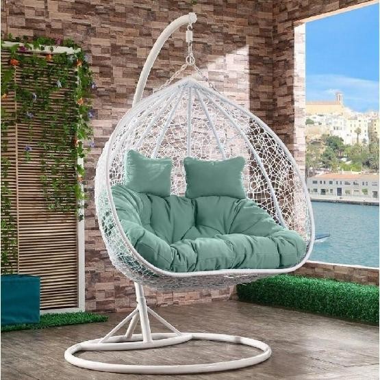 Кресло Подвесное из искусственного ротанга AFM-109A White/Green купить в Сибае