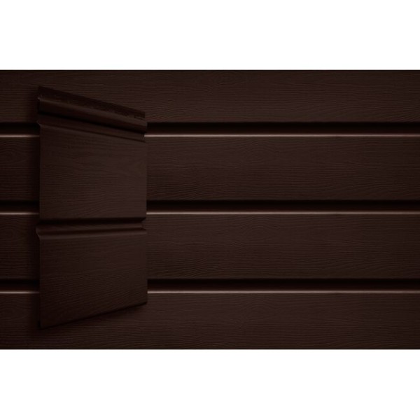 Виниловый сайдинг Grand Line Double-Брус Тёмный Дуб купить в Сибае