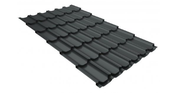 Металлочерепица квинта плюс 0,5 GreenCoat Pural Matt RR 23 темно-серый (RAL 7024 мокрый асфальт) купить в Сибае