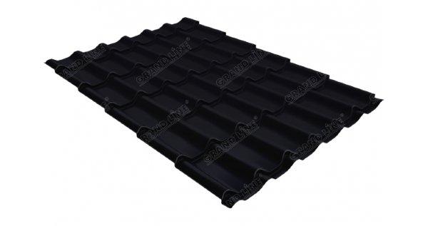 Металлочерепица классик 0,45 Drap RAL 9005 черный купить в Сибае