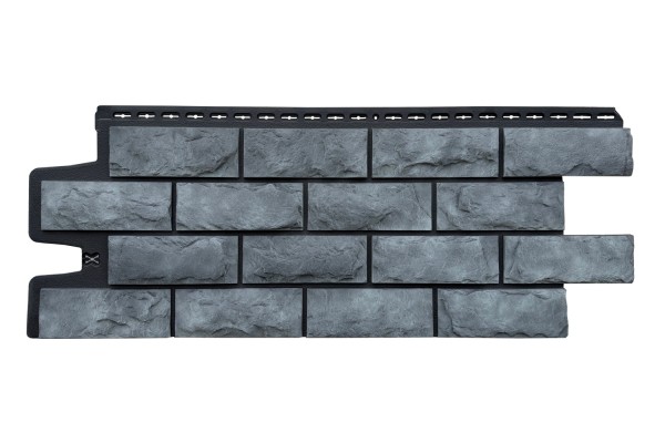 Фасадные панели Grand Line Колотый Камень Антрацит, Шов черный купить в Сибае